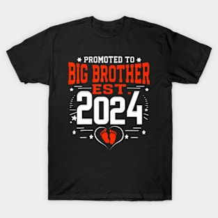 Promoted To Big Brother Est 2024 New Big Brother Fathers Day T-Shirt